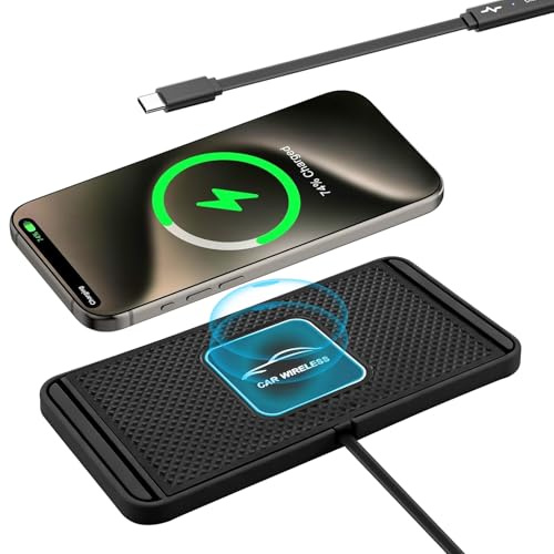 VOBOR Induktionsladdare för bil, 10 W halkfri snabb trådlös laddningsmatta, universell bilinduktion telefonhållare för mobiltelefoner osv. (TypeC 30 cm)