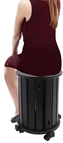 Taburete apilable multifuncional de 36 x 54 cm, 100 kg, 4 unidades, juego de 4 taburetes apilables 4 en 1 con 4 ruedas, taburete redondo multifuncional para salón, comedor, balcón