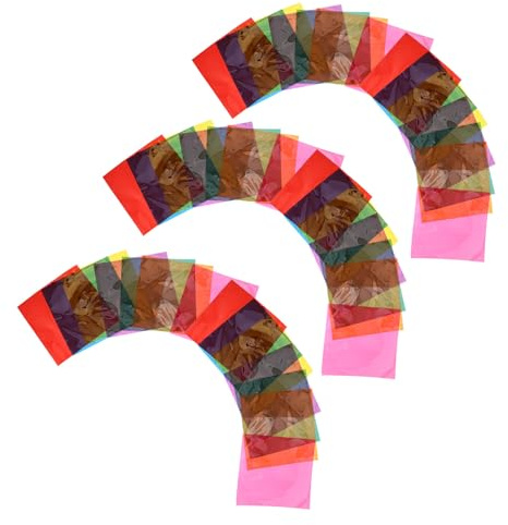 BESTonZON Fogli di Cellophane Colorati Trasparenti per Artigianato 90 Pz, Carta Artistica per Decorazioni Finestre e Progetti Creativi