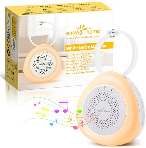Mini White Noise Machine for Baby Adults Kids Sleep, Easy@Home 30 Soothing Sounds Portable White Noise Machine with Night Light, Timer, Memory Function, Relaxing Sleep Music