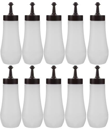 Alasum Lot de 10 Flacons Souples en Plastique pour Huile de Lampe 250 ML Bouchon Étanche Anti-Fuite Corps Compressible pour Dosage Précis Flacons Portables Polyvalents pour Lampes à