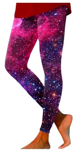 Generisch Legging imprimé galaxie pour femme - Pantalon de fitness confortable et serré pour le yoga, la course et la vie quotidienne, Noir , M
