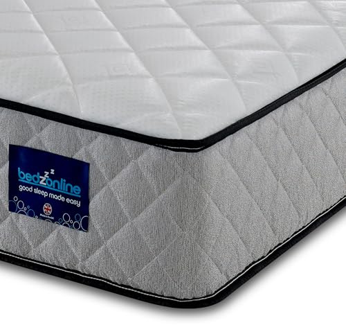 BEDZONLINE Hybrid Memory Foam & Spring Mattress - UK Small Double | 190 x 120 x 20 cm | Breathable & Hypoallergenic | Medium-Firm Support | Standard Tight Top Comfort | Durable & Long-Lasting