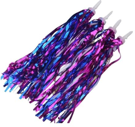 2 Pairs 12'' Kids Bicycle Grips Sparkle Tassel Ribbon Bike Accessories Colorful Handlebar Streamers Bike Bicycle Trike Baby Carrier Decoration Christmas Birthday Gift