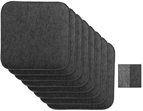 Brandsseller Wende-Sitzkissen Filz 8er Vorteilspack zweifarig Eckig Stuhlkissen Sitzauflage Gepolstert - 35 x 35 x 1,5 cm Anthrazit/Grau