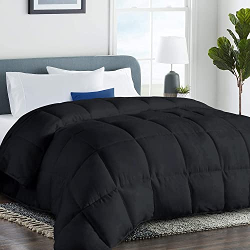 COHOME Trapunta full size – piumino alternativo per tutte le stagioni – lusso hotel inverno caldo nero piumino con tecnologia anti-grumi e 8 linguette – reversibile – regalo per donne e uomini (208,3