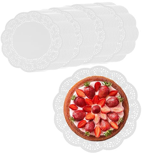 COM-FOUR® base per torta 40x [ Ø 26 cm - punte per torta come base per decorare e servire - piatti per torta di carta bianca (40 pezzi - Ø 26cm)
