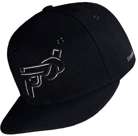 Nebelkind Snapback-Cap-Herren Damen Disarmed Waffe schwarz, Einheitsgröße OneSize, Größenverstellbar, Unisex, hochwertige Basecap trendig, Streetwear Style, Baseball-Kappe mit geradem Schirm, Retro