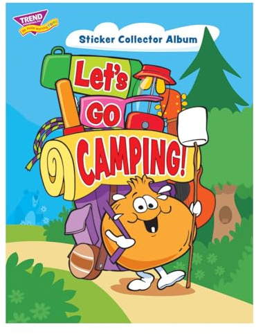 Let's Go Camping Sticker Collector Album by TREND; 16 pages, 8-1/2 x 11