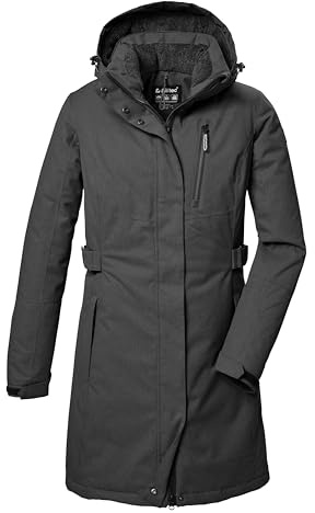 killtec Mujer Parka/parka funcional con capucha con cremallera KOW 303 WMN PRK, anthrazitmelange, 50, 41815-000