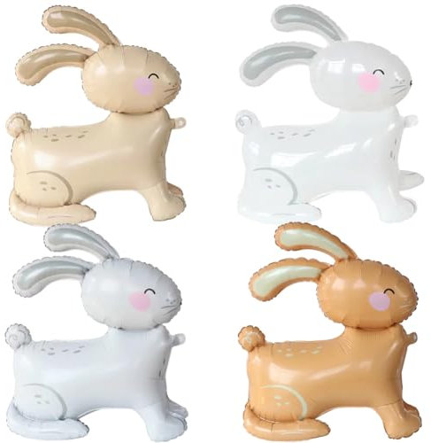 MEZHEN Hase Folienballon Ostern Luftballons Geburtstag Luftballon Folie Tiere Ballon Helium Ballons Ostern Deko Kindergeburtstag Deko Hasen Thema Geburtstag Party