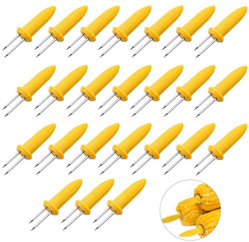 Supporti per pannocchie, 24 supporti in acciaio inox, per pannocchie, per cucina domestica, campeggio, barbecue, picnic, feste, festival alimentari, ecc
