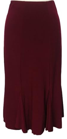 Kiran Fashion Jupe mi-longue évasée unie à taille élastique pour le travail et le bureau