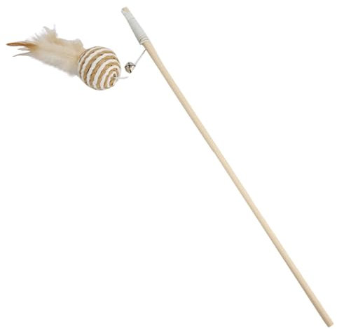 Katzenspielzeug Feder, Interaktives Katzenangel Katze Spielzeug Katzenspielzeug-Stab mit Maus Fisch Vogel Plüschtier für Katzenbeschäftigung (Stil A)