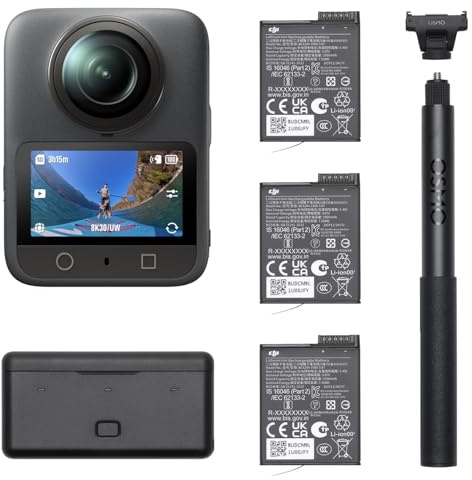 DJI Osmo 360 Adventure Combo – 360 Kamera mit 1-Zoll Sensor, 8K-360° Video, 4K/120fps & 170° Sichtfeld, 120MP Fotos, Action Cam & Vlog Kamera, Magnetischer Schnellwechsel, 3 Akkus & Ladeetui