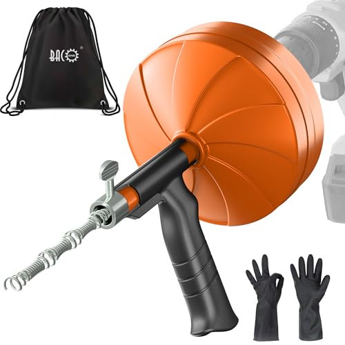 BACOENG Pipe Cleaning Spiral [15 m], Drain Cleaner Spiral for Pipe Cleaning, Drain Cleaning with Drain Spiral to Remove Hair and Blockage - Fits Almost All Drains