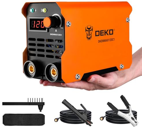 DEKO 120A 220V MMA Soldador Inverter para Reparaciones en el Hogar, Maquina de Soldar de Metal, Bricolaje, Reparación de Bicicletas, Soldador Portátil con Correa de Hombro Ajustable para Soldadores