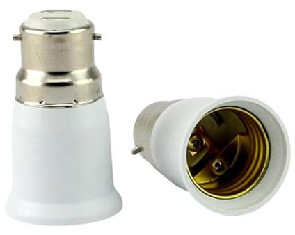 Genérico Adaptador de bombilla | B22 a E27/E27 a B22 Adaptador | Convertidor enchufe lámpara | Ventilador techo Bulbo bayoneta | Adaptadors bulbos bayoneta tornillo para LED, CFL (color aleatorio)