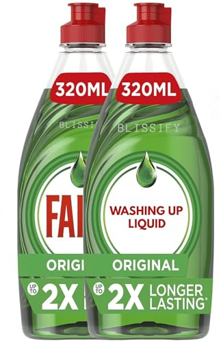 Faairrry Original Washing Up Liquid - 320ml Bottles - Pack of 2 - Concentrated Dishwashing Detergent with 2X Longer Lasting Formula - Fresh Scent