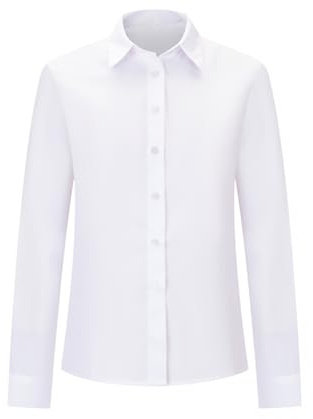 Camisa Camarera Mujer con Mangas LARGAS - Uniforme HOSTELERIA Mujer - S826 (FR/ES, Letras, XS, S, Regular, Regular, Blanco -2)