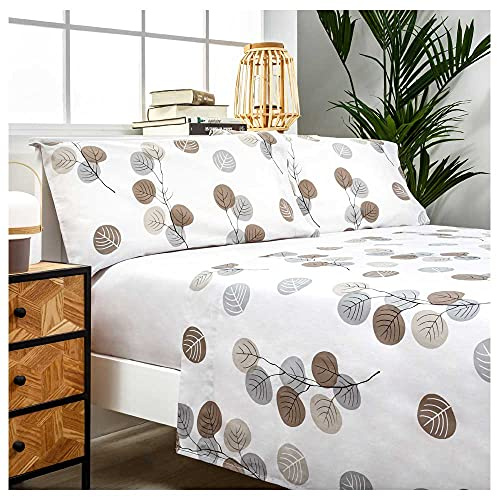 COTTON ARTean Juego sábanas 150 Algodón Orgánico HONDARRIBIA Gris