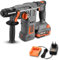 FUXTEC 20V Akku Bohrhammer FX-E1RH20-SET – 950 U/min mit 2 Laufrichtungen – zusätzlicher Handgriff – einstellbare Bohreinstellung – inkl. Akku und Ladegerät