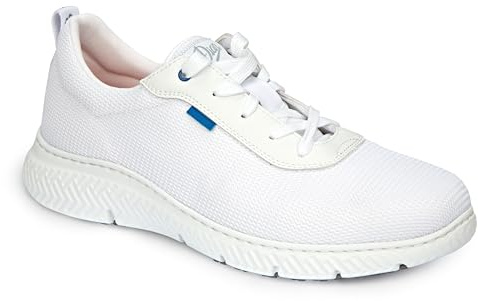 DIAN - SEUL Blanco 43, Zapatilla de Trabajo para Sanidad, Hostelería y Restauración, Zapato de Trabajo Unisex, Plantilla Acolchada y Suela Antideslizante, Material Transpirable y Repelente a Líquidos