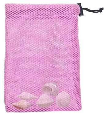 Fulenyi Netzbeutel mit Kordelzug, Netz-Pool-Tasche, Netztasche mit Kordelzug für Spielzeug, Aufbewahrungstasche für Sportgeräte, Turnbeutel, Muschelbeutel zum Aufheben von Muscheln