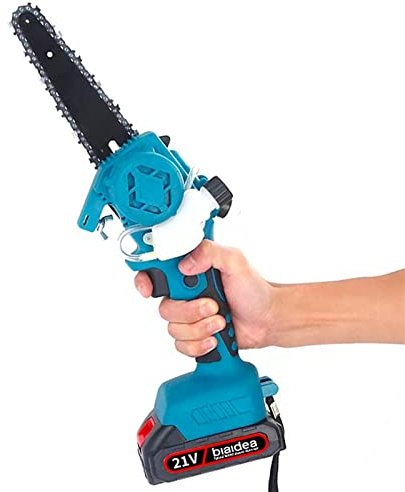 Mini motosierra, Sierra eléctrica sin escobillas de 1800W con engrasador, sierra de madera de poda portátil inalámbrica, Mini motosierra, herramientas eléctricas de jardín, batería de iones de litio 1