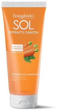 Bottega Verde - SOL Estratti Carota, Bagnodoccia Doposole, 200 ml, Prolunga l'Abbronzatura, con Estratto di Carota, Azione Energizzante, per Tutti i Tipi di Pelle