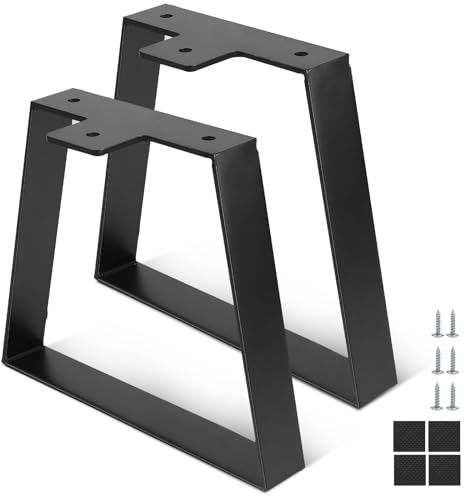 DBREAKS 20cm Trapezförmige Tischbeine, Schwarze Trapez Tischbein Metall Möbelfüße, Tischgestell Tischkufen mit Schrauben,Möbelkufen für DIY-Couchtisch, Nachttisch, Sitzbank