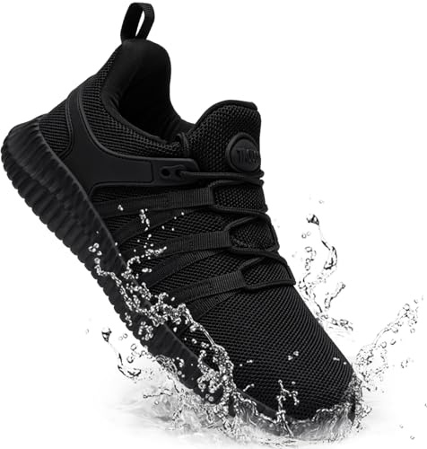 Taquco Slip On Sneakers Women Non Slip Work Shoes Water Resistant Comfortable Black Slip Resistant Breathable Lightweight Walking Shoe Zapatos Antideslizantes para Mujer (Black,9)