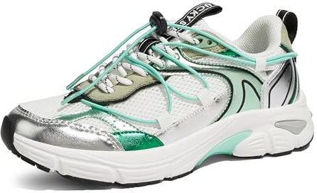 LUCKY STEP Chaussures de Sport Femme à Plateforme, en Mesh à Lacet Réglable, pour Le Running, la Gym, Le Travail et Un Style de Vie Sportif et Tendance