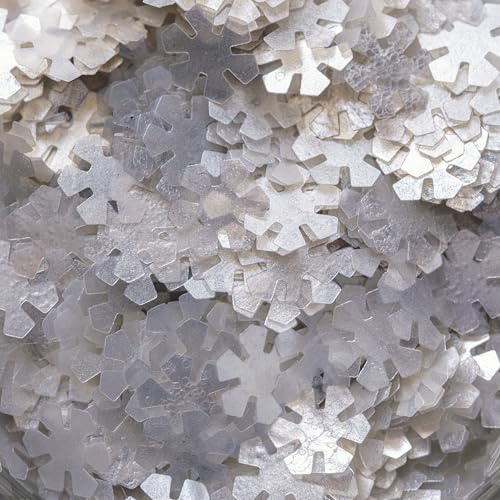 PME Cake Paillettes Comestibles de Noël | Formes Flocon de Neige (1g) | Décorations Scintillantes pour Cupcakes, Biscuits et Pâtisseries d’Hiver