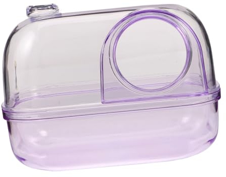 DIKACA Hamster Sand Bath Box with Nonslip Base and Splashproof Design Transparent Small Animal Bathtub and Toilet Safe Stable Pet Shower Accessory for Hamsters Gerbils and Dwarf Rodents