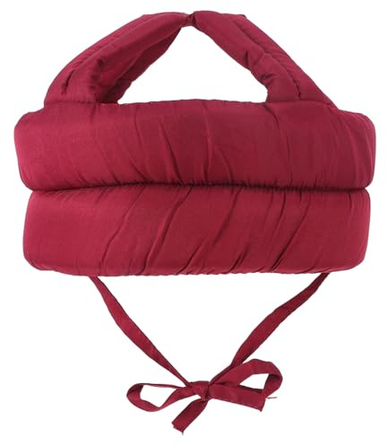 DIKACA Casco Protector Anticaídas para Adultos, Gorro Transpirable Color Rojo Cerdo Ajustable, Casco de Seguridad Blando para Personas Mayores, Protección Segura Cabeza en Uso Diario