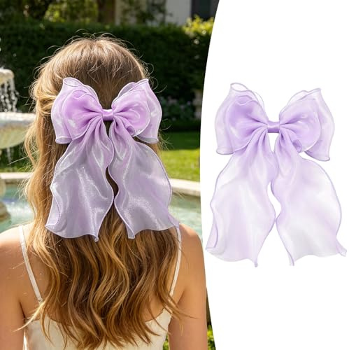 KEJOL Barrettes à cheveux, noeud violet, accessoire capillaire pour femmes et filles