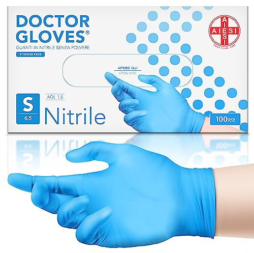 AIESI® Nitrilhandskar engångs puderfria blåa för professionellt bruk DOCTOR GLOVES