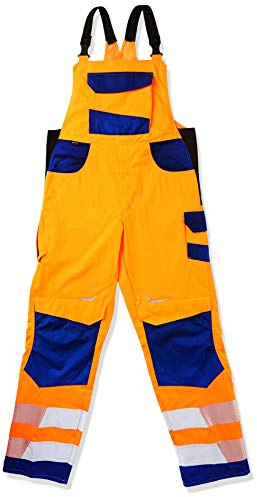 KÜBLER Workwear | KÜBLER REFLECTIQ Arbeitslatzhose PSA 2 | Warnorange/Kornblau | Größe 110