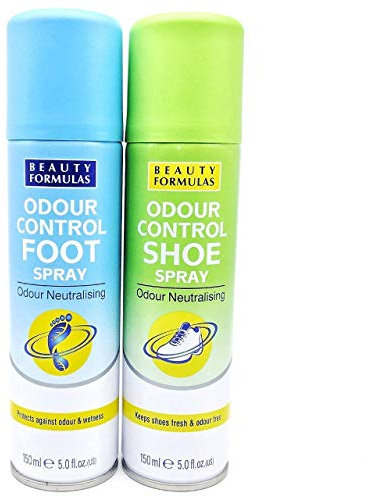 Beauty Formulas Odour Control Shoe Spray & Foot Spray, 150ml Cans. Antibacterial & Anti-fungal