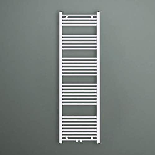 Mai & Mai Radiateur à Eau Chaude Mural Chauffage Central 160x50cm Sèche-Serviettes Blanc en Acier Inoxydable