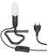 ledscom.de Tischlampe TRIN schwarz mit Stecker und Schalter inkl. E14 Lampe 424lm frosted warmweiß