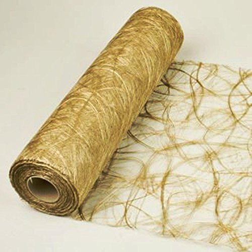 Sizoweb 5m, 20m, 25m Rolle 30cm oder 20cm breit Original Tischläufer Tischband Dekoration Fest Hochzeit Geburtstag Kommunion Taufe (25m x 30cm, Gold 1800)