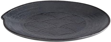 APS Dark Wave 84908 Plate Diameter 22 cm Height 2 cm Melamine Black Wave Design