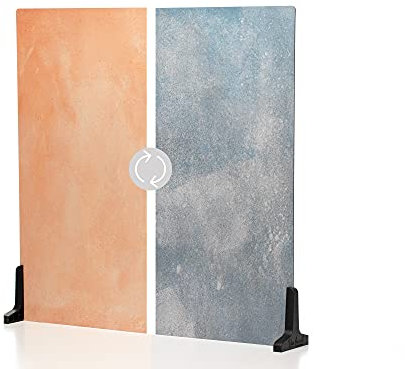 V-FLAT WORLD Duo Board Produktfotografie-Hintergründe – 2-seitiger Hintergrund für Fotografie, hyperrealistischer Artikel & Lebensmittelfotografie-Hintergrund – inklusive 2 Beinen und Matte – 61 x 61