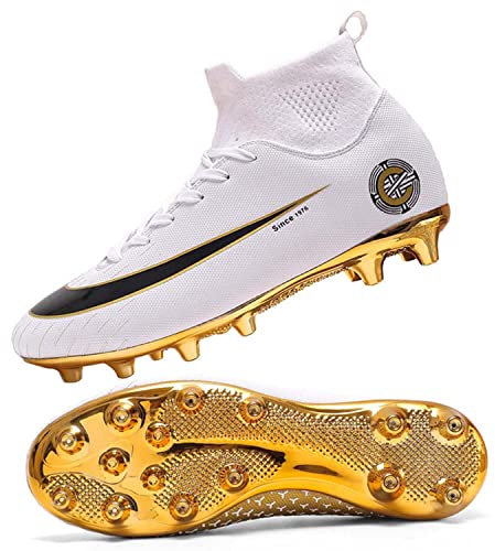 HESBITEUL Fußballschuhe Herren Anti-Rutsch-Spikes Fußballschuhe Professionelle Spikes Fußballspiel Schuhe Jungen Fußballschuhe Schnürsenkel Training Sportschuhe