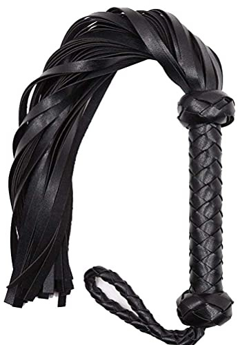 SUNGOOYUE Cuero Artificial, Látigo de Equitación de Poliéster para Látigo de Cultivo de Entrenamiento de Caballos (Negro)