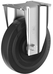 Wicke | Ruota elastica in gomma piena su cerchione in acciaio | Ø x larghezza ruote 160 x 50 mm | rotella a supporto fisso