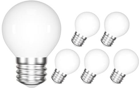 ENUOTEK E27 LED Glühbirne, 4W 540Lm Kaltweiß 6000K LED Beleuchtung, G45/P45 Tropfenförmige LED Lampen Ersetzt 40W, 360°Lichtwinkel LED E27 Filament Golf Globe Leuchtmittel Birne, Nicht Dimmbar 6 Stück