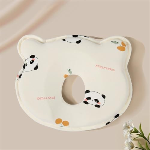 Babykissen Kopfkissen für Neugeborene, Memory Foam Kissen gegen Plattkopf für Babys 0-12 Monate, Kinderkissen für Bett, Kinderwagen, Autositz (Panda)